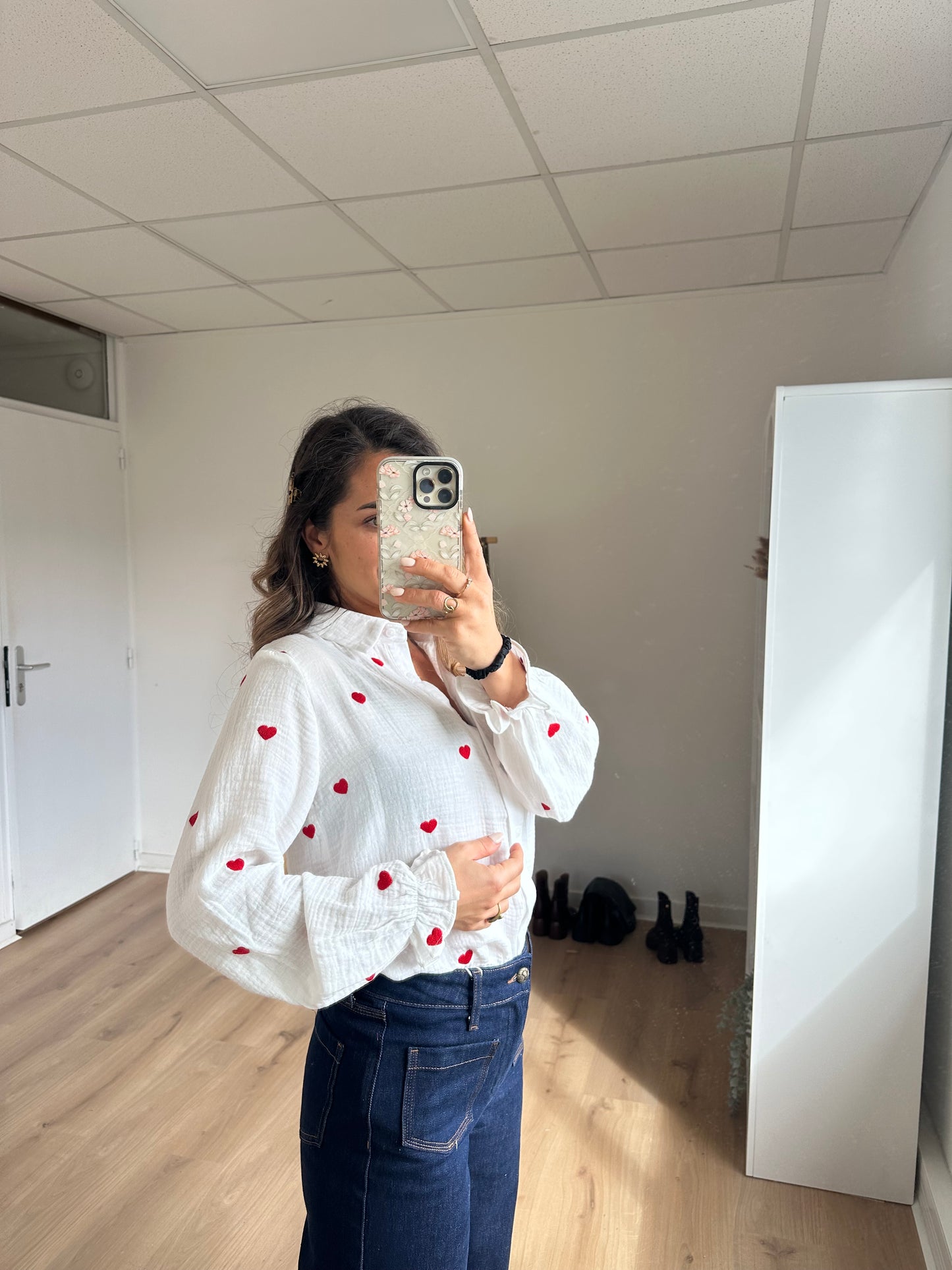 Blouse Victoire cœur en gaze de coton
