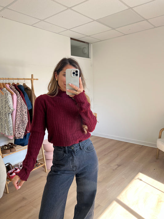 Pull fin Clara bordeaux
