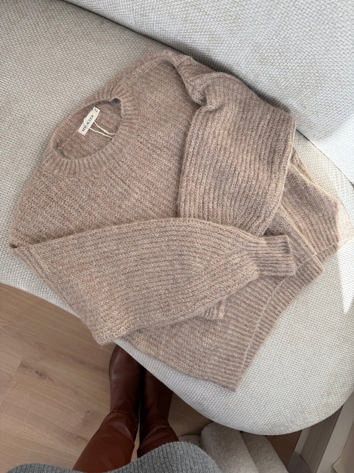 Pull en maille Jade taupe