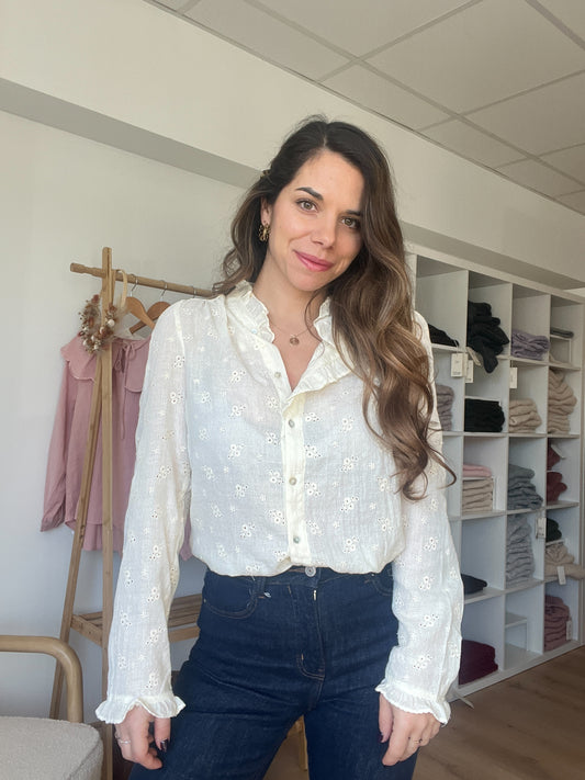 Blouse brodée Prune