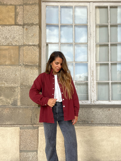 Veste en jean Céleste bordeaux