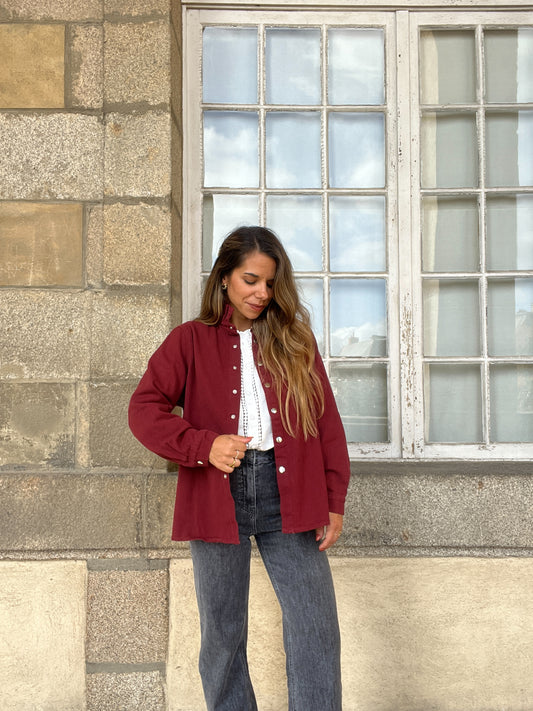 Veste en jean Céleste bordeaux