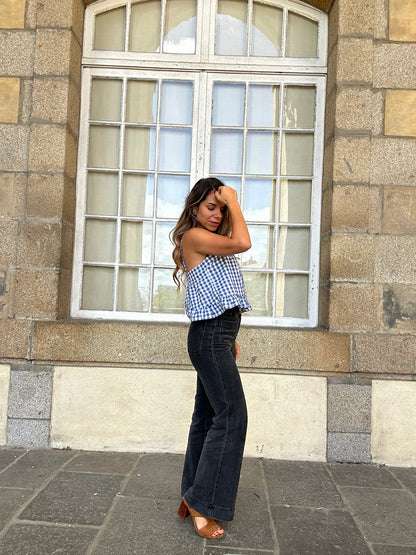 Top Callie vichy bleu marine