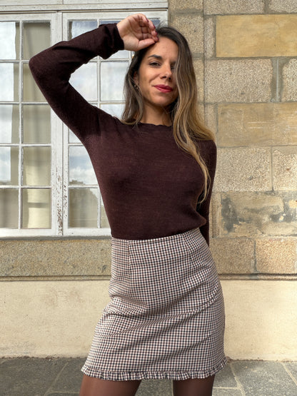 Pull fin Faustine chocolat