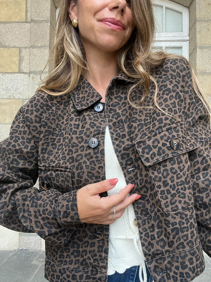 Veste léopard marron Alix