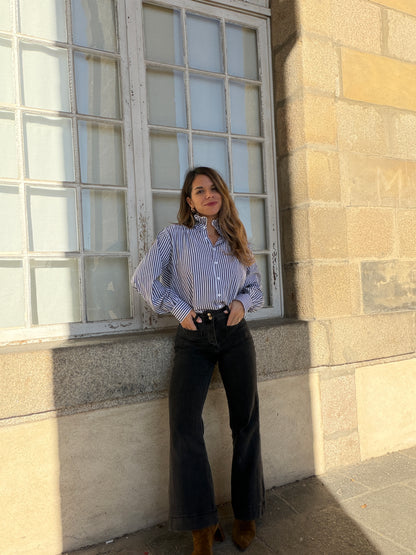 Chemise rayée bleu marine Elise