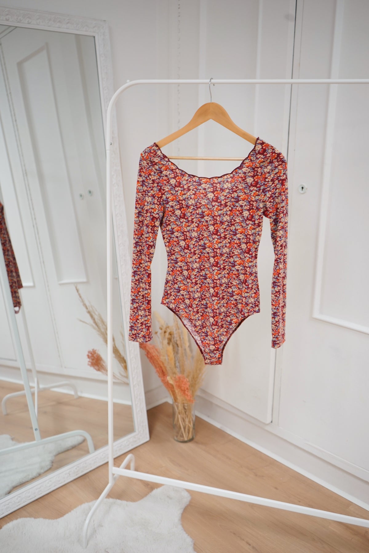 Body Martha fleuri bordeaux