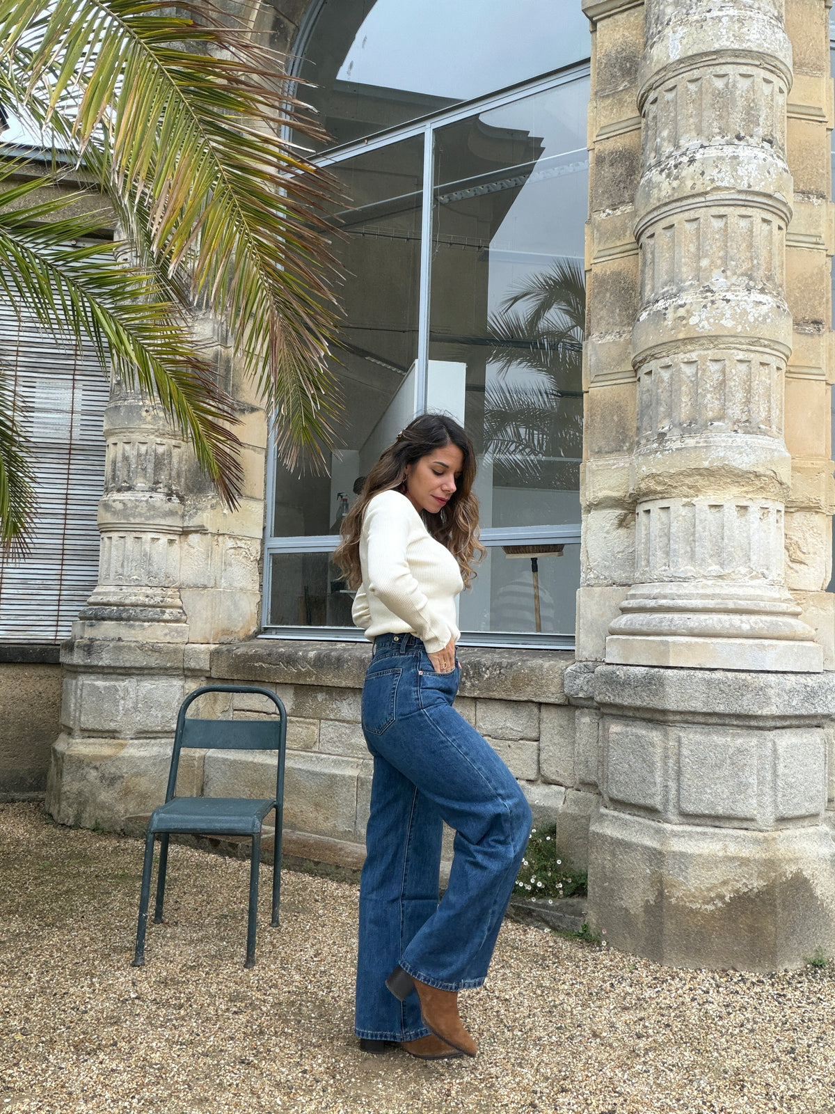 Jean Noa Denim foncé avec boutons ajustables