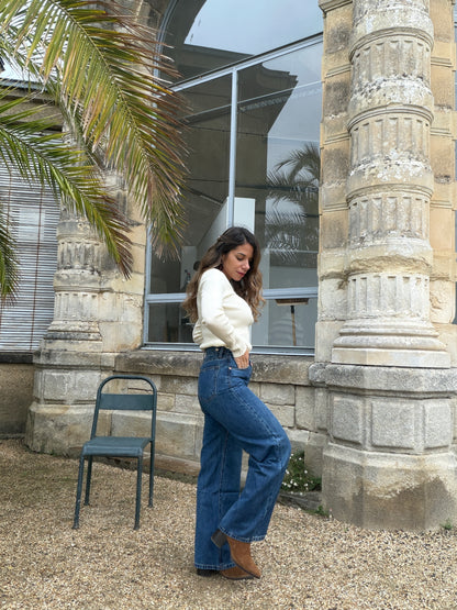 Jean Noa Denim foncé avec boutons ajustables