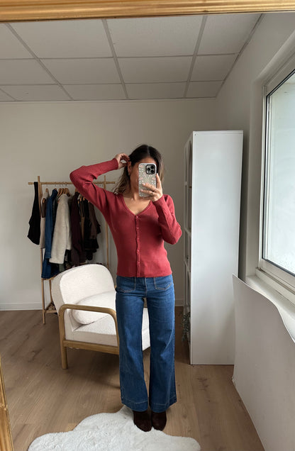 Cardigan fin Louise terracotta