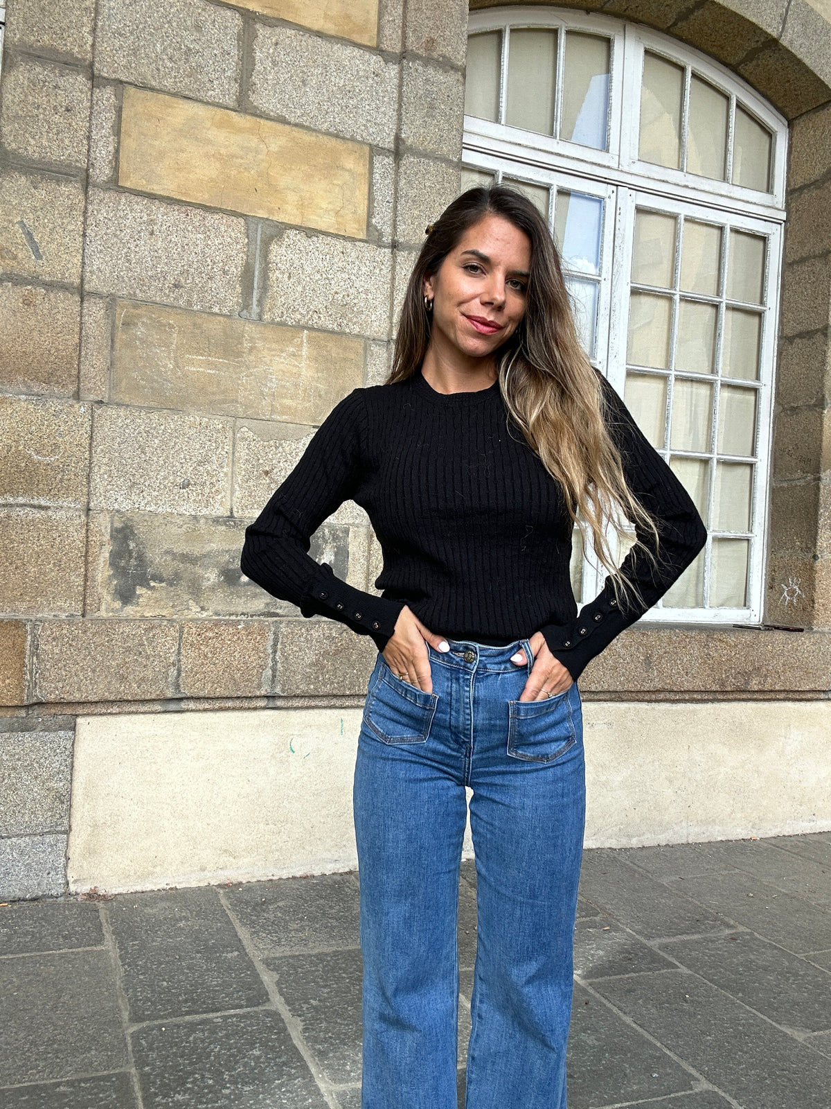 Pull fin Diane noir