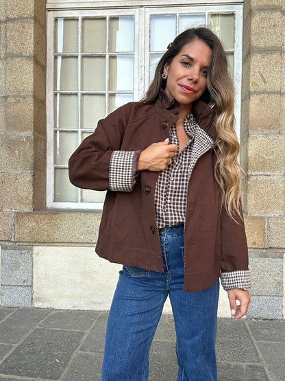 Veste trench en coton Chocolat Alice