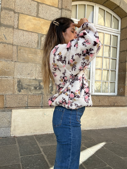 Pull moumoute fleurie Gina