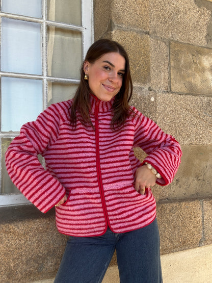 Veste polaire rayée Carmen