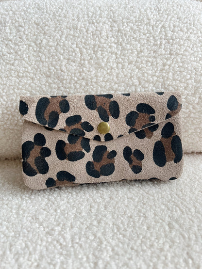 Portefeuille/porte-monnaie en cuir léopard