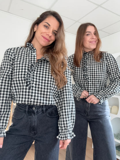 Blouse vichy noire Léonor