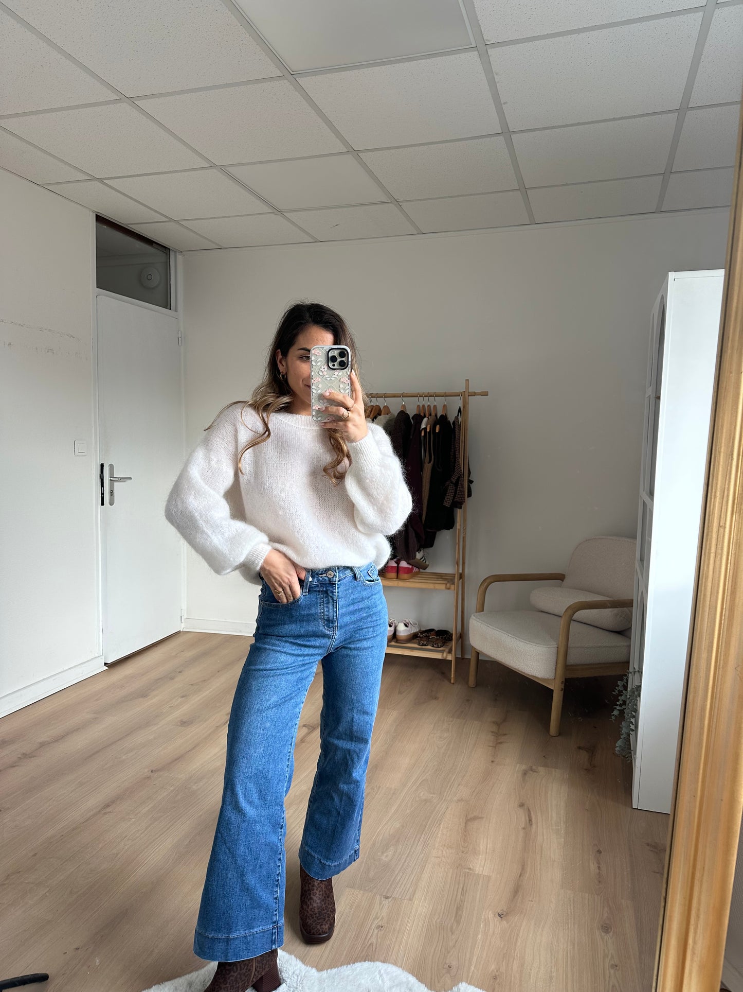 Maille en mohair et laine Gaia blanche