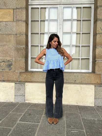 Top rayé Raquel bleu