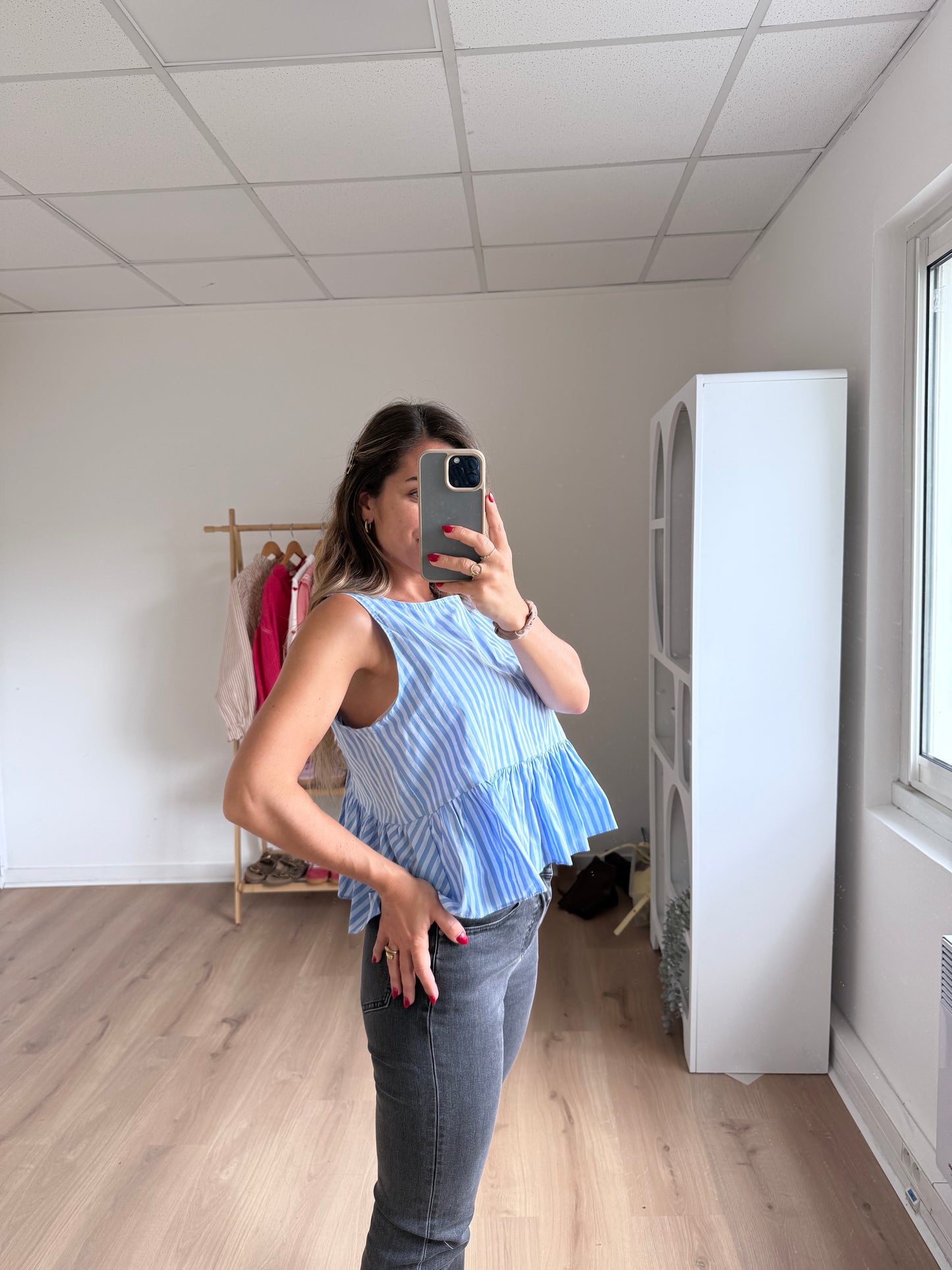Top rayé Raquel bleu