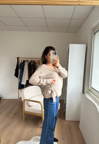 Cardigan à noeud Chloé taupe