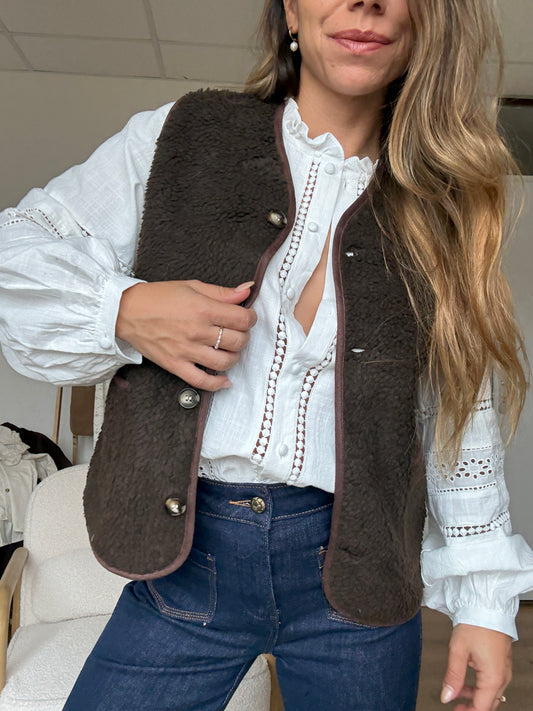 Gilet berger Arianne chocolat