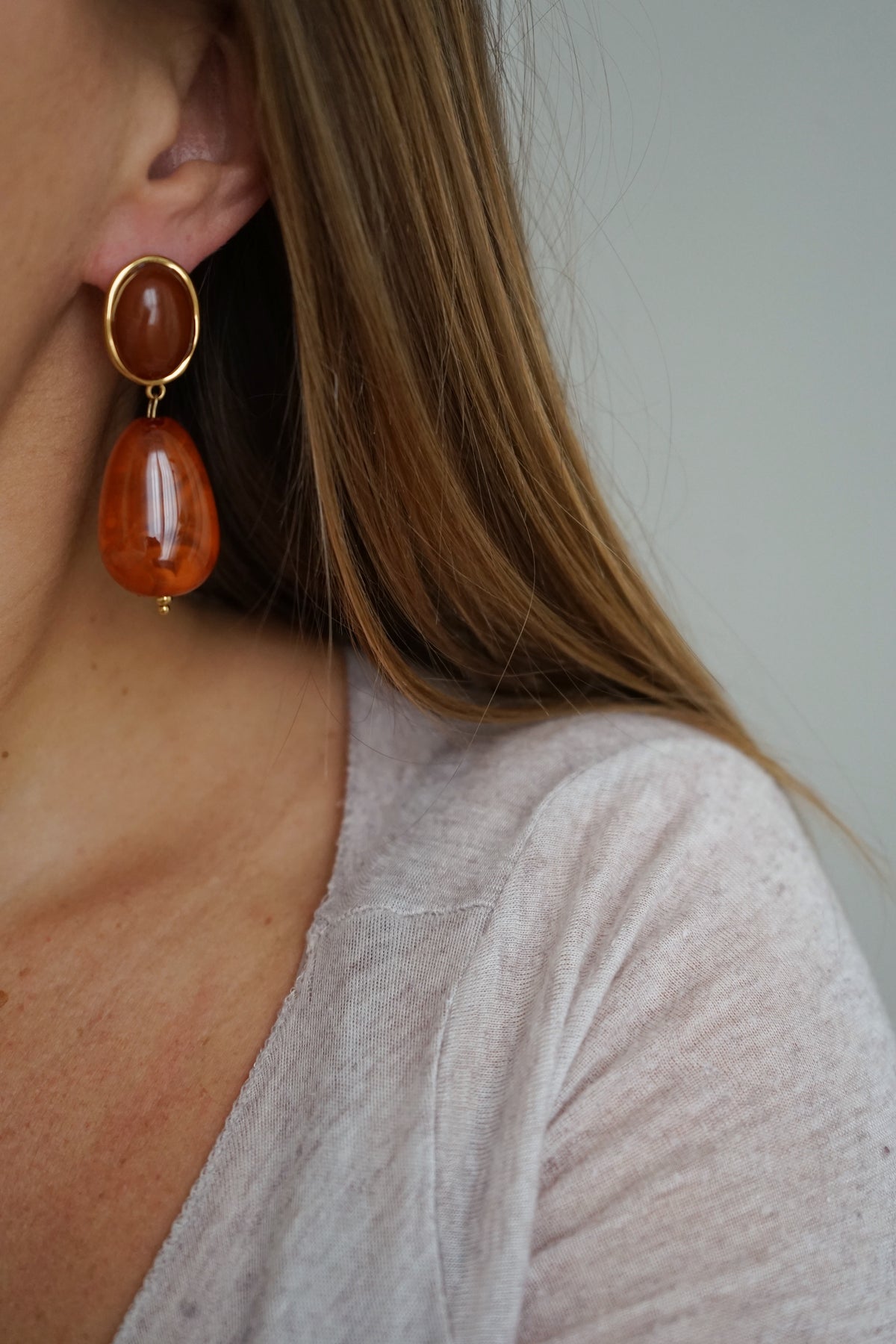 Boucles d'oreilles Orso camel