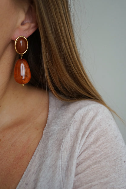 Boucles d'oreilles Orso camel