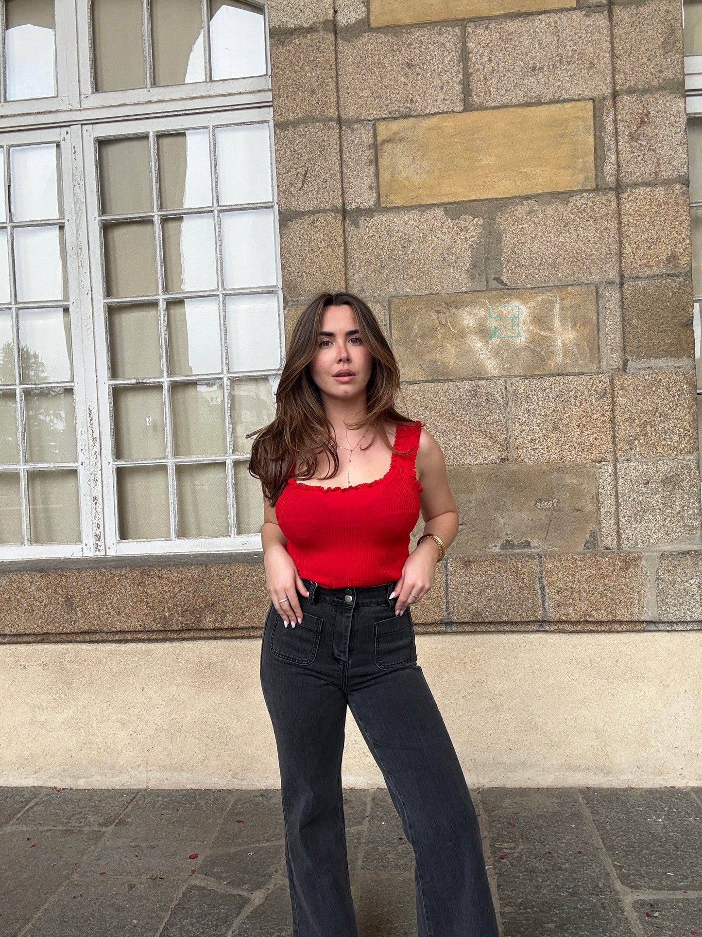 Top nora rouge