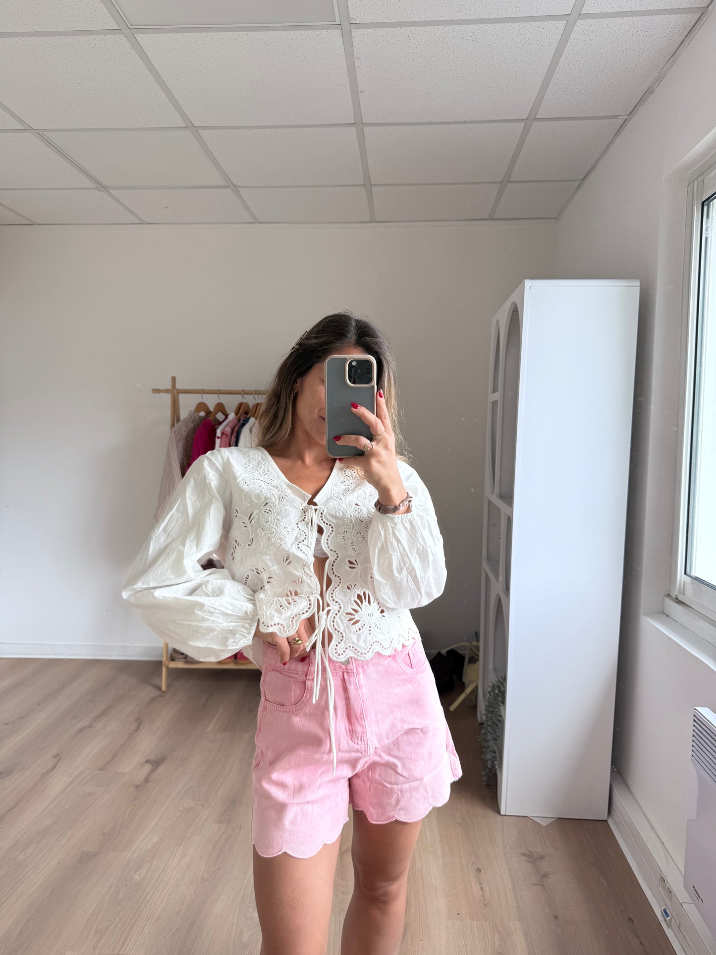 Short en jean Pippa rose