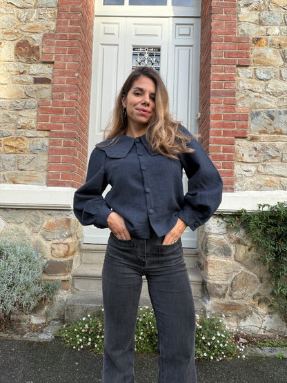 Blouse à col volanté Elisabeth