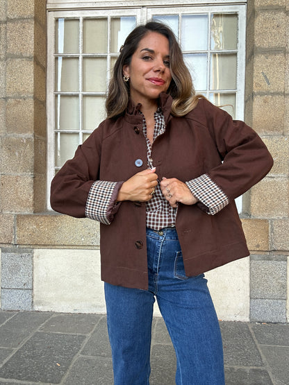 Veste trench en coton Chocolat Alice