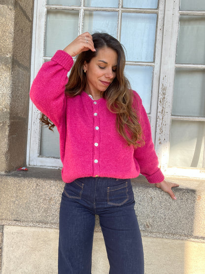 Cardigan Charlie rose framboise