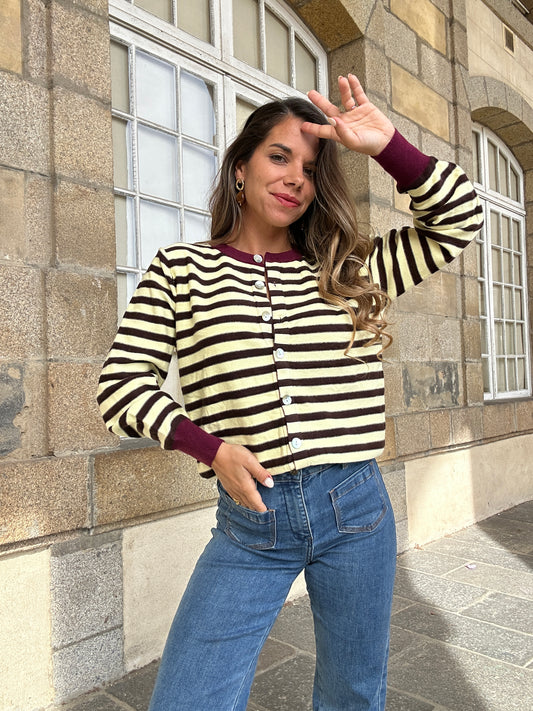Cardigan rayé Juline