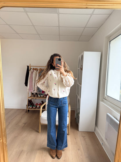 Pull sans manches fleuri Lina