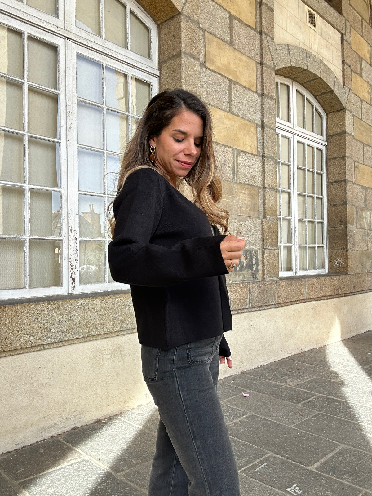 Pull en maille Amanda noire