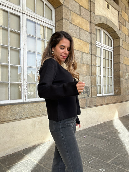 Pull en maille Amanda noire