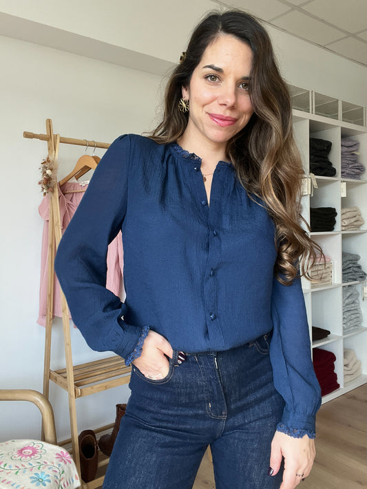 Blouse Catherine bleue marine