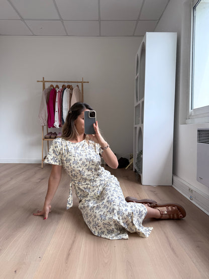 Robe longue à noeud Lucia bleue