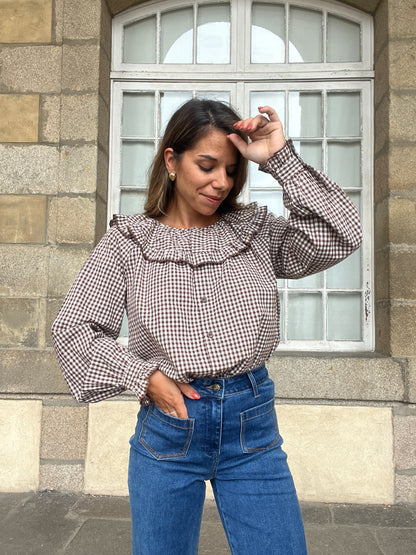 Blouse vichy Capucine marron