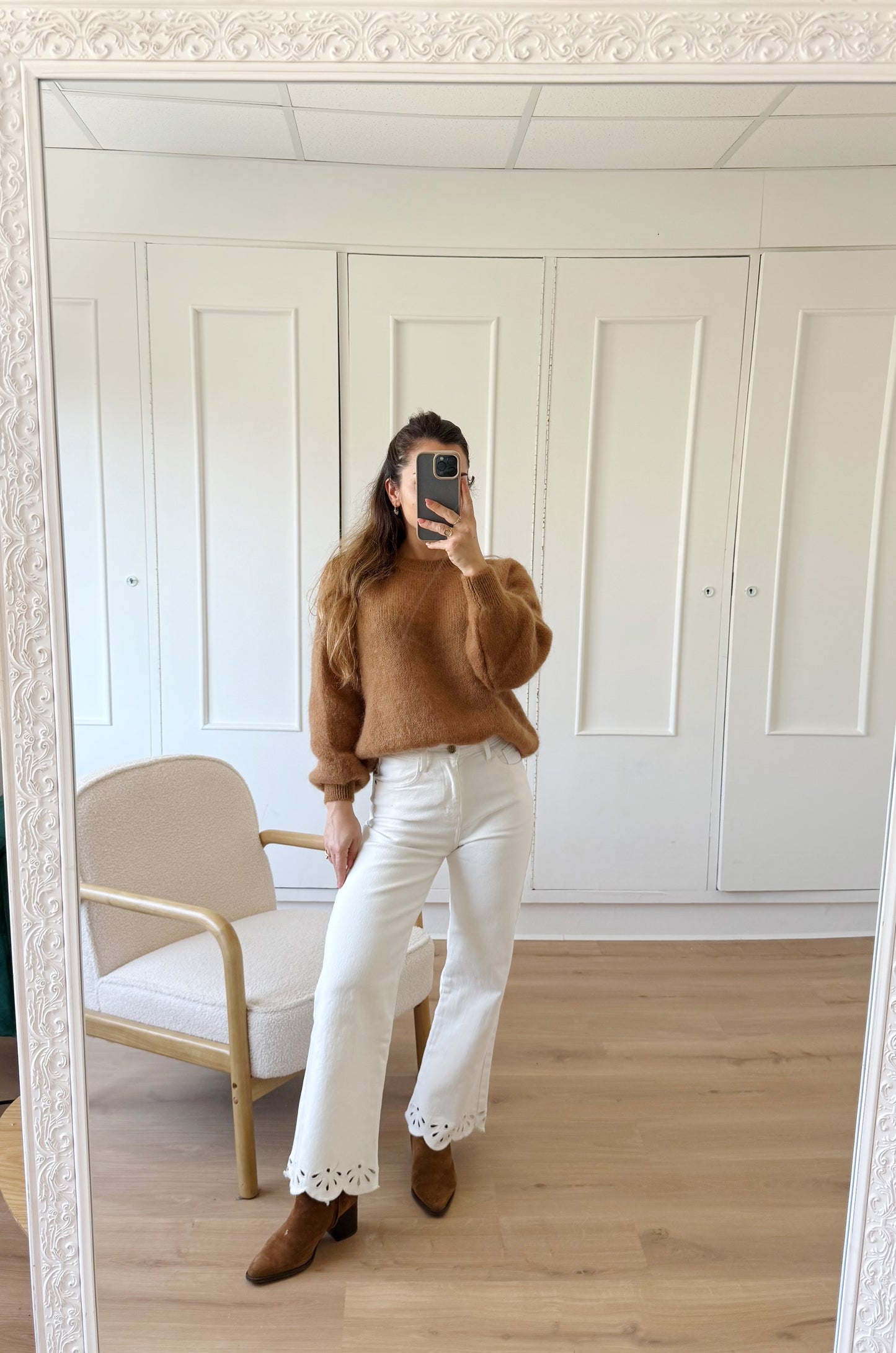 Jean cropped broderies Lola