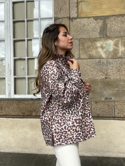 Veste en jean Céleste Léopard