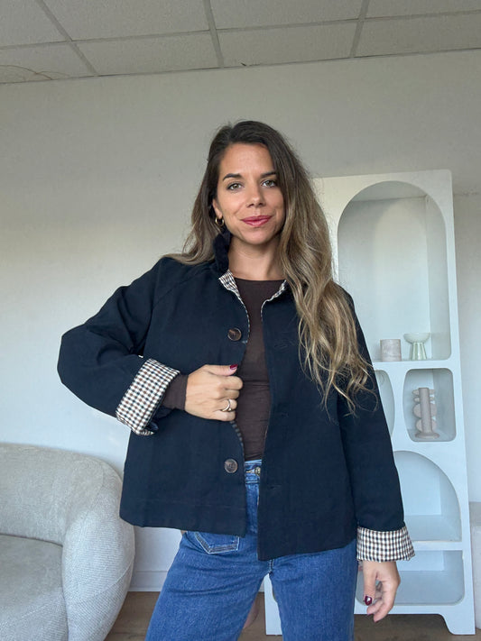 Veste Alice en coton bleu marine