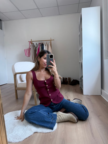 Top Ambre bordeaux