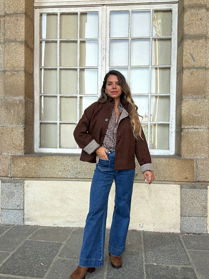 Veste trench en coton Chocolat Alice