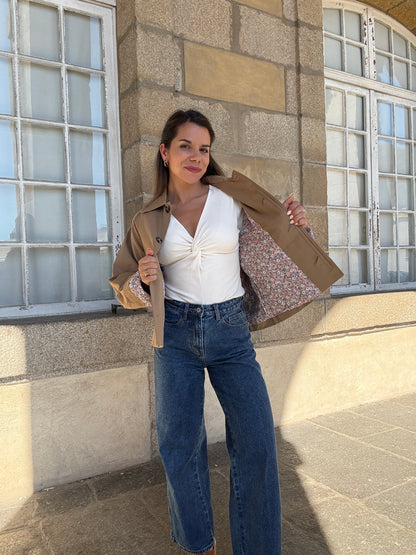 Veste trench Edith en coton Liberty camel