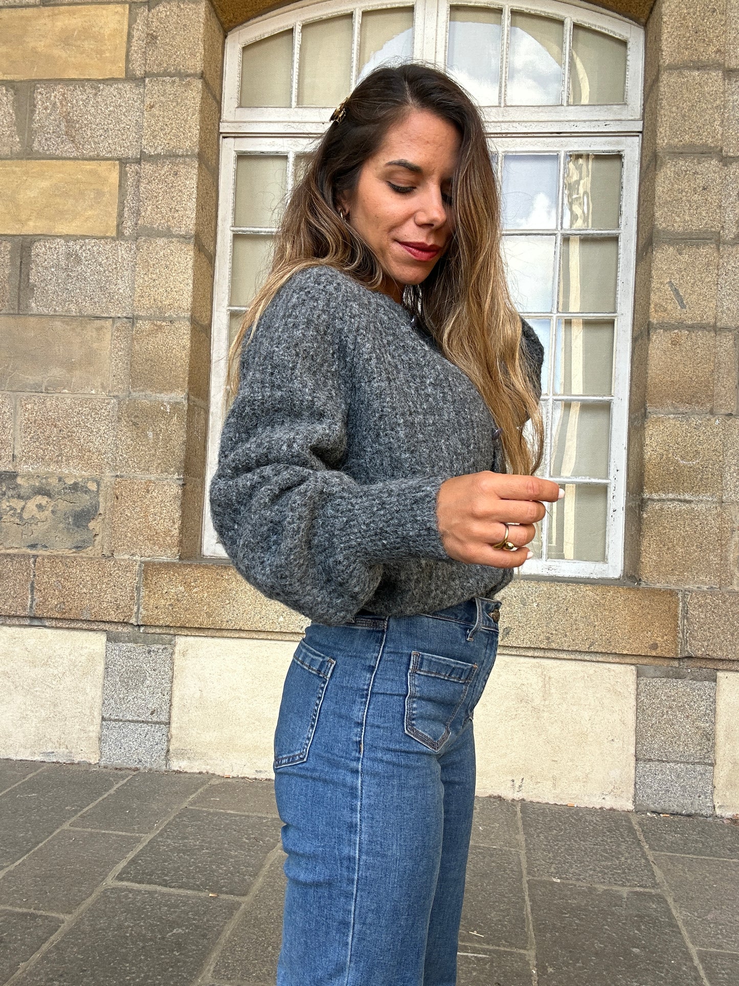 Cardigan Irène gris foncé