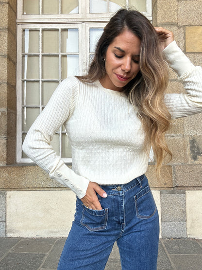 Pull fin Diane ecru