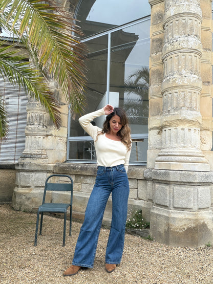 Jean Noa Denim foncé avec boutons ajustables