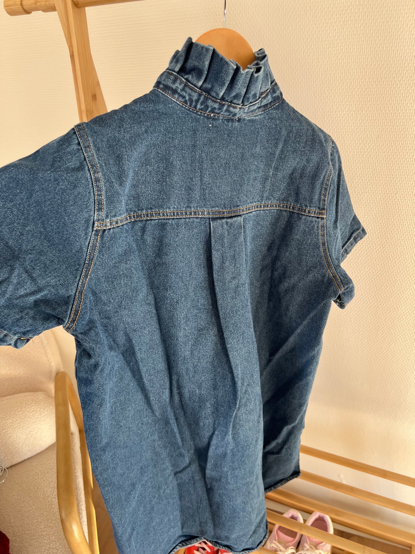 Robe en jean manches courtes