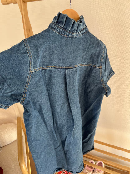 Robe en jean manches courtes